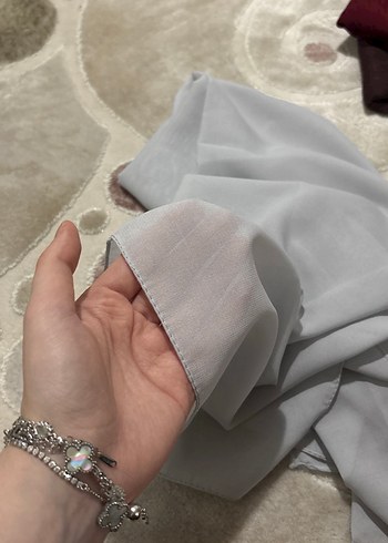 Gri Şifon Şal - Görsel 2