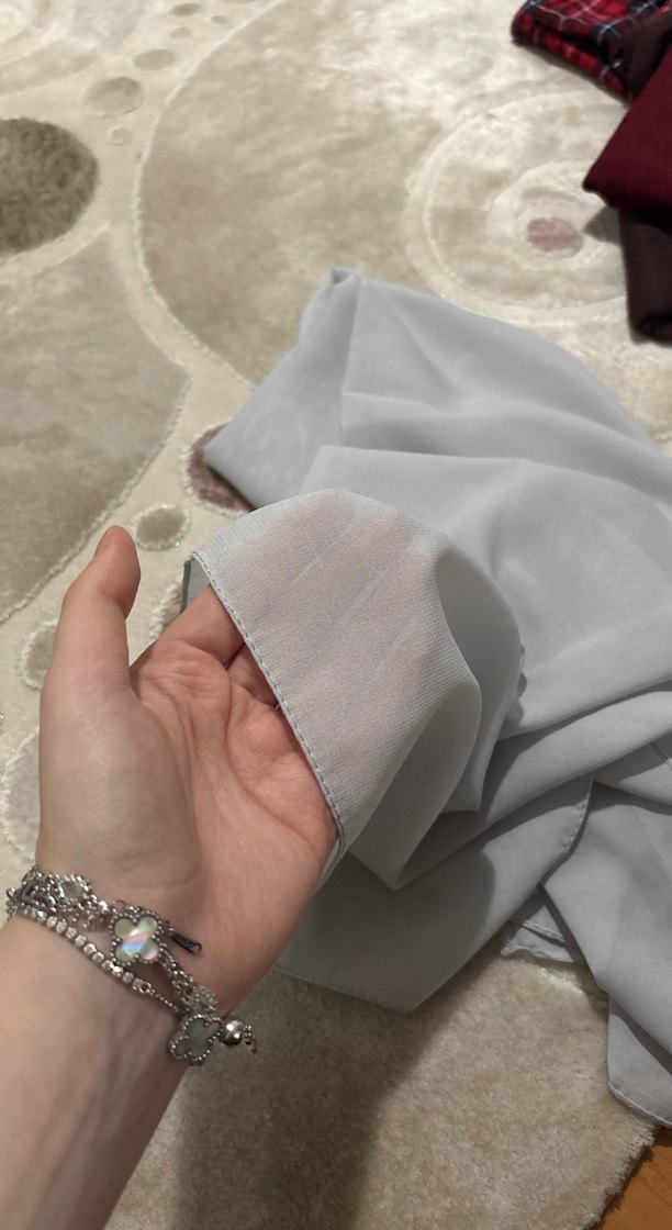 Gri Şifon Şal - Görsel 2