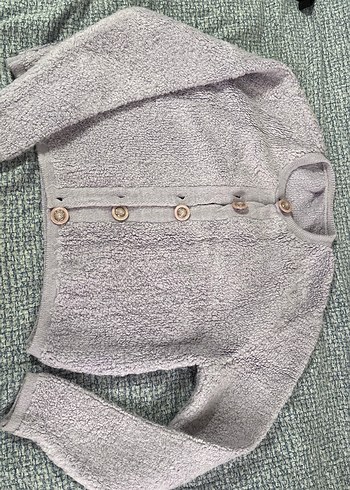 Düğmeli Lila Kadın Triko Kazak - Görsel 3