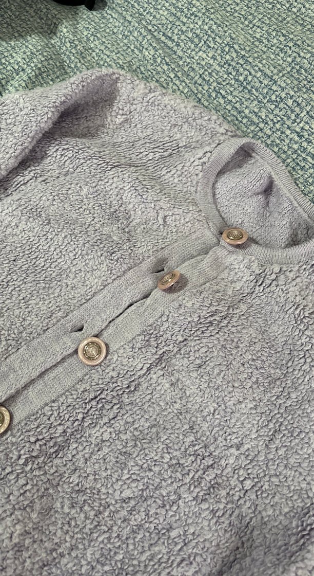 Düğmeli Lila Kadın Triko Kazak - Görsel 2