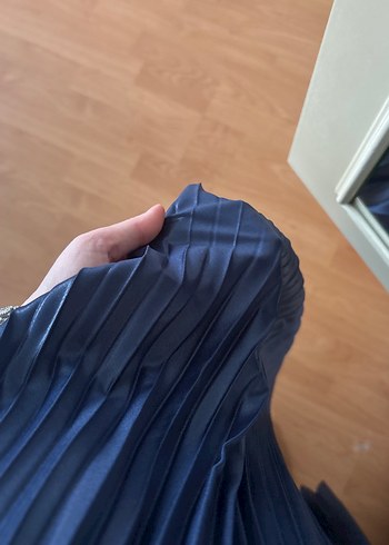 Lacivert Piliseli Uzun Etek - Görsel 3