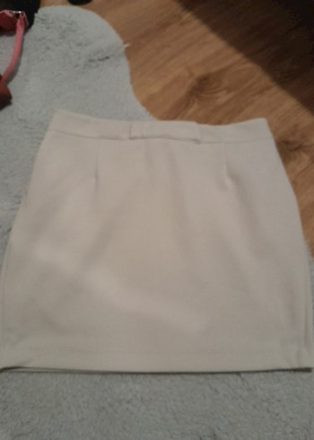 Diğer Kadın Bej Pilili Mini Etek