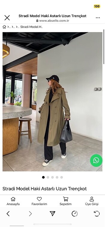 Stradi Model Haki Trençkot