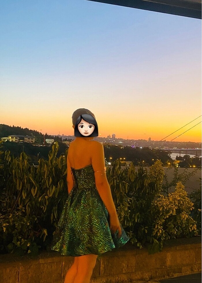 Mini Parıltılı Straplez Elbise - Görsel 4