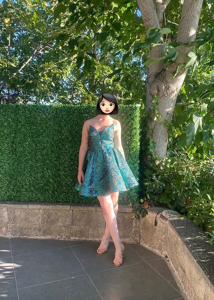 Mini Parıltılı Straplez Elbise - Görsel 2