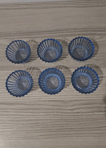 Paşabahçe Mavi Cam Küçük Kase Seti