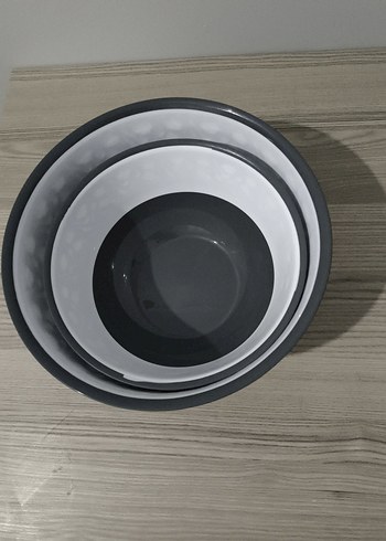 Gri 3'lü Yuvarlak Saklama Kabı Seti