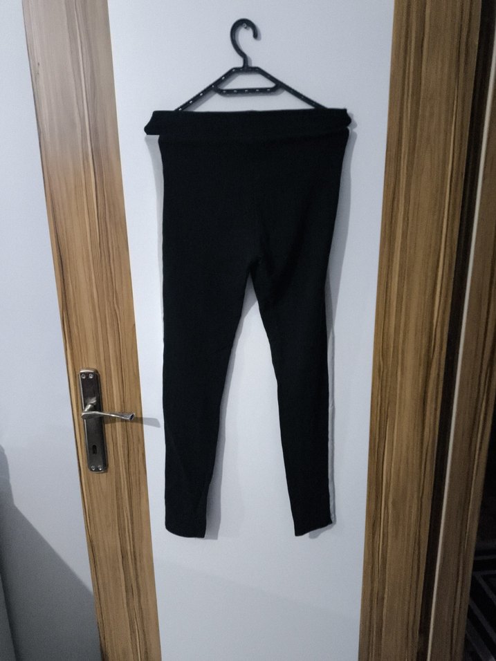 Siyah Gri Yan Şeritli Spor kız çocuk Tayt - Görsel 2