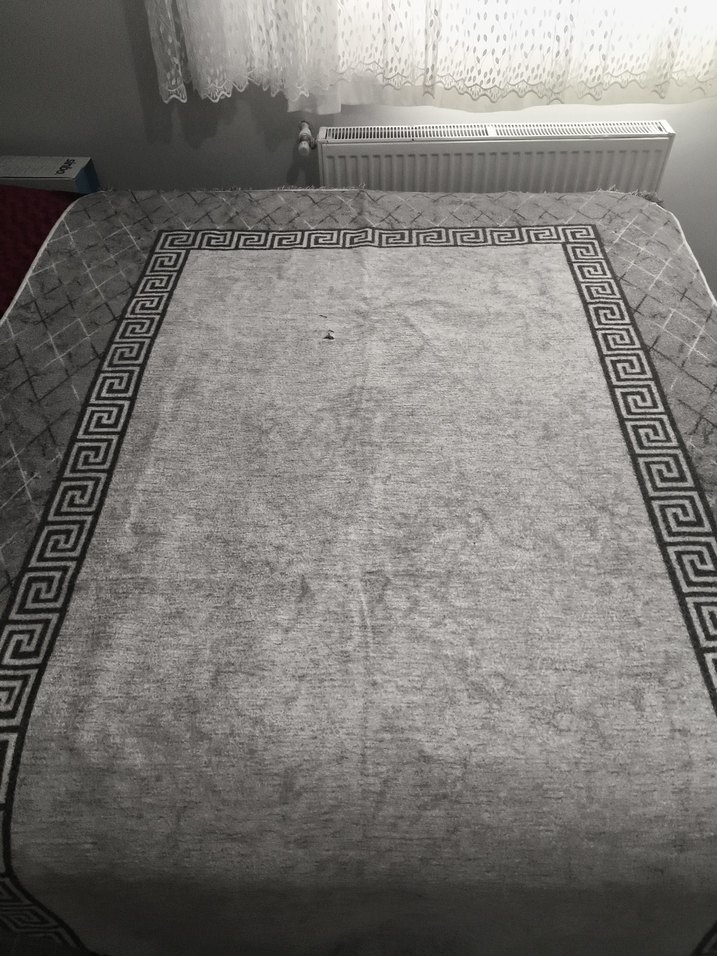 Gri, klasik desenli halı - Görsel 2