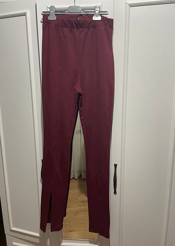 Lc waikiki Bordo Kadın Kumaş Pantolon Yırtmaçlı