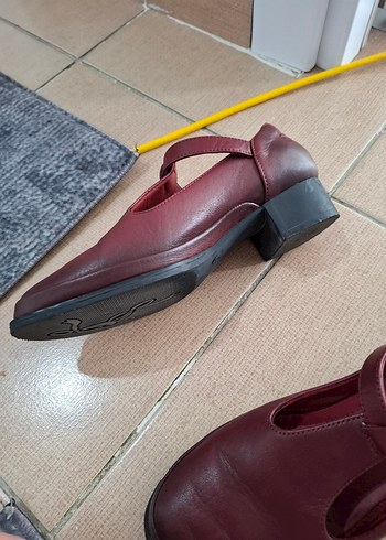 Bordo Tokalı Kadın Klasik Topuklu Ayakkabı - Görsel 4