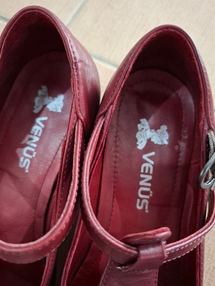 Bordo Tokalı Kadın Klasik Topuklu Ayakkabı - Görsel 2