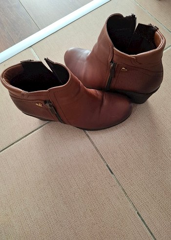 Deri Taba Kadın Dolgu Topuklu Bot - Görsel 5