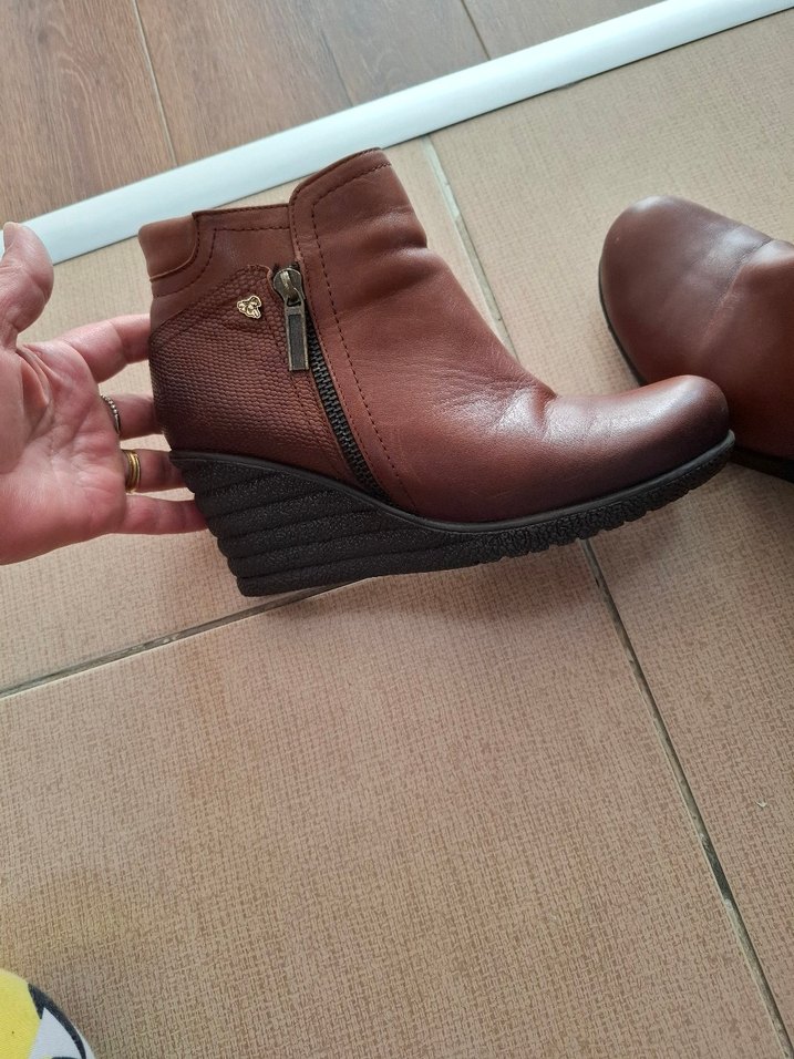 Deri Taba Kadın Dolgu Topuklu Bot - Görsel 4