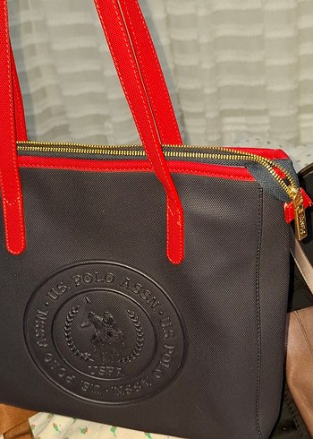 Kırmızı Deri U.S. Polo Assn. Spor Çanta - Görsel 2