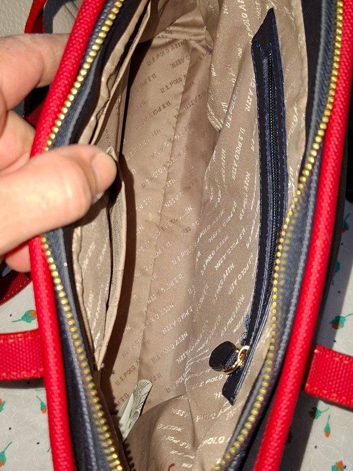 Kırmızı Deri U.S. Polo Assn. Spor Çanta - Görsel 4