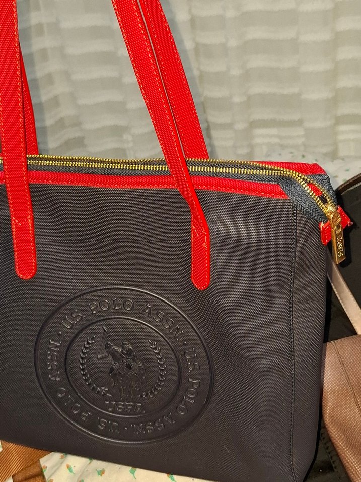 Kırmızı Deri U.S. Polo Assn. Spor Çanta - Görsel 2