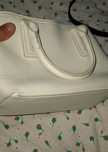 Beyaz Deri Kadın Çanta Fermuarlı - Görsel 2