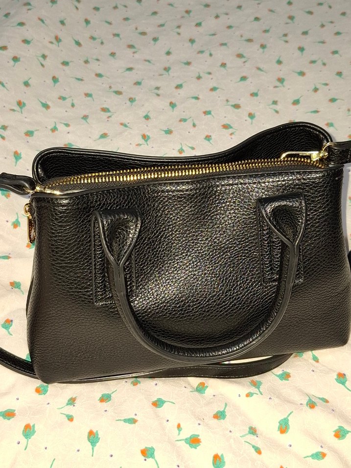 Siyah Deri Fermuarlı Kadın Çantası - Görsel 2