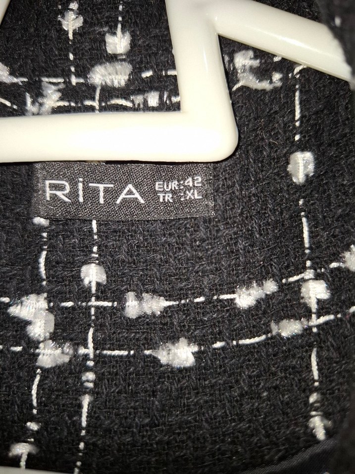 Düğmeli Siyah Ekose Kadın Blazer - Görsel 4