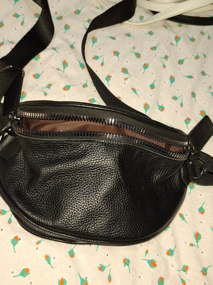 Siyah Deri Kadın Çapraz Çanta - Görsel 3