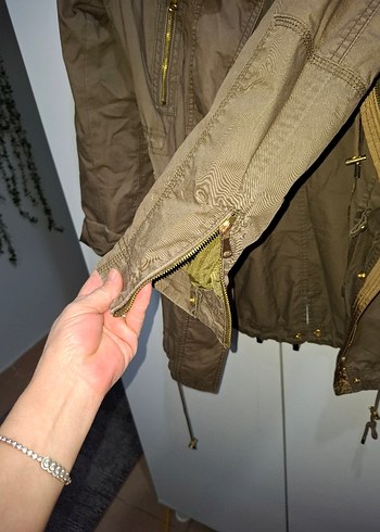 Bej Kemerli Midi Kadın Ceket - Görsel 3