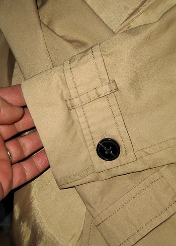 Bej Kadın Midi Trençkot - Görsel 7