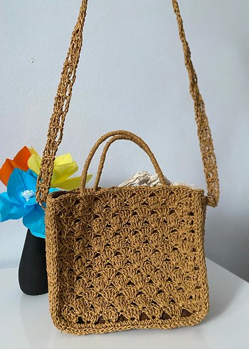 Dantel Detaylı Bohem Örgü Kadın Çanta - Görsel 3