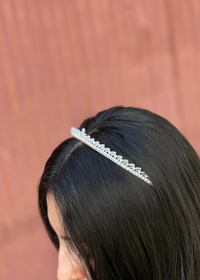 Zirkon taşlı gelin tacı nikah tacı nişan tacı  - Görsel 4