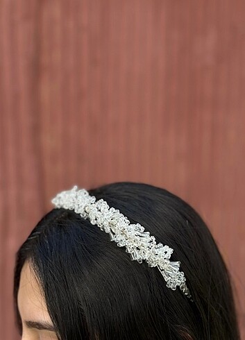 Kristal taşlı gelin tacı nikah tacı nişan tacı  - Görsel 2