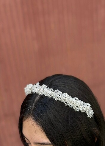 Kristal taşlı gelin tacı nikah tacı nişan tacı  - Görsel 3