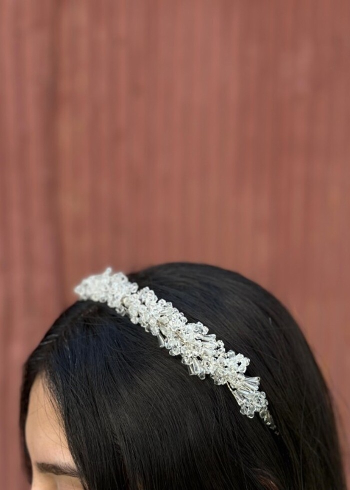 Kristal taşlı gelin tacı nikah tacı nişan tacı  - Görsel 2