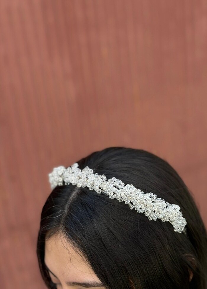 Kristal taşlı gelin tacı nikah tacı nişan tacı  - Görsel 3