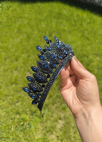 Lacivert kına tacı nişan tacı  - Görsel 3