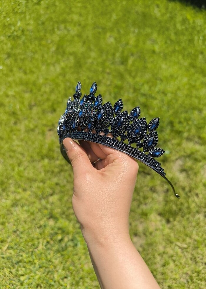 Lacivert kına tacı nişan tacı  - Görsel 4