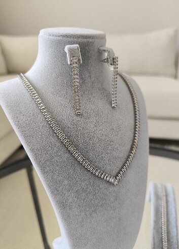 Premium zirkon taşlı baget su yolu set - Görsel 7