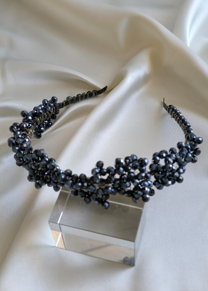 Lacivert boncuklu kına tacı  - Görsel 2