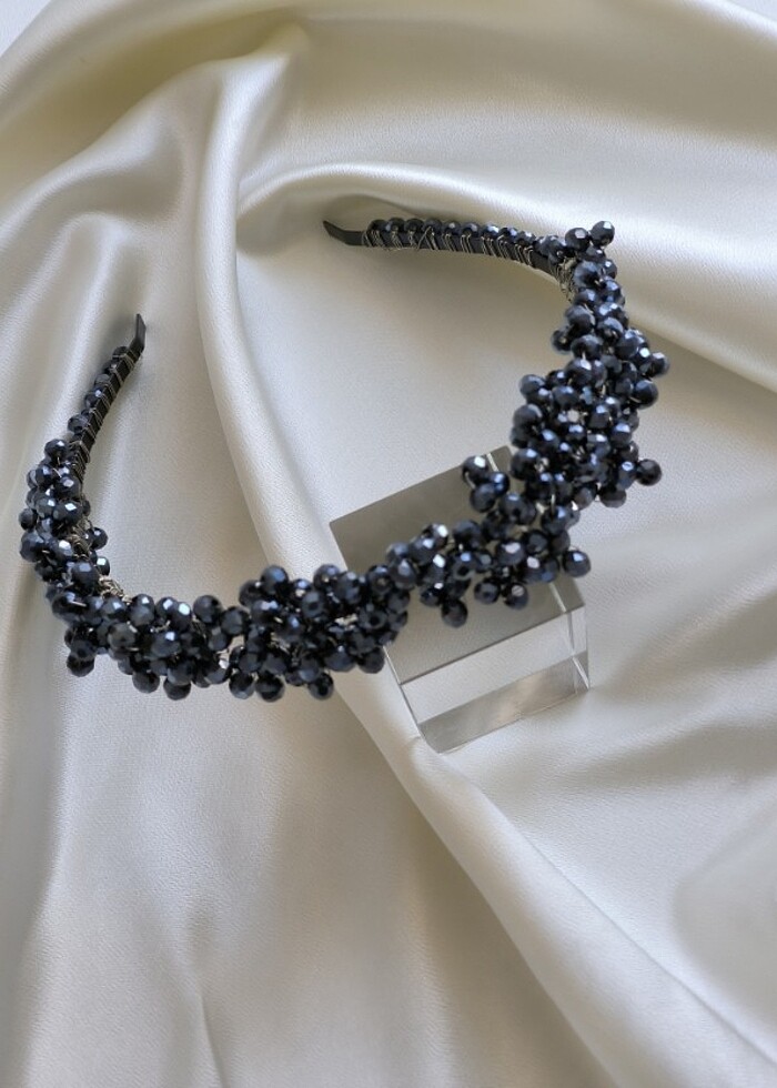 Lacivert boncuklu kına tacı  - Görsel 3