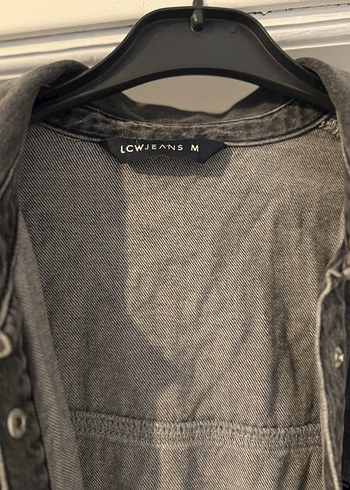 Gri Düğmeli Kadın Denim Ceket - Görsel 5