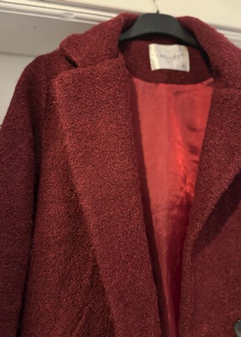 Bordo Kadın Uzun Kaban - Görsel 2