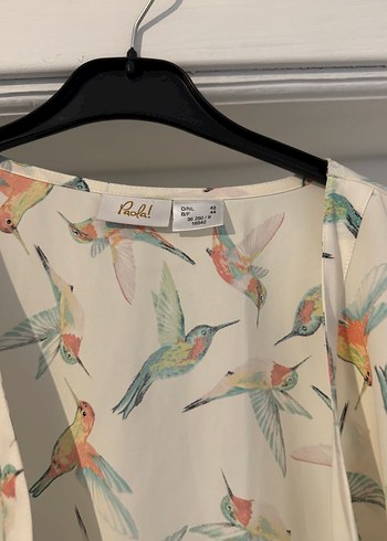 Bohem Desenli V Yaka Midi Kadın Gömlek - Görsel 3