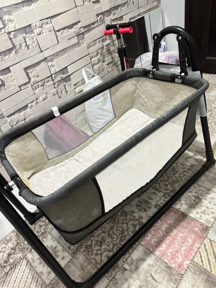 Gri Bebek Beşiği ve Sepeti - Görsel 3