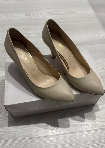 Bej Kadın Stiletto Topuklu Klasik Ayakkabı - Görsel 2