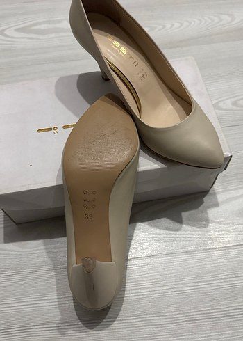 Bej Kadın Stiletto Topuklu Klasik Ayakkabı - Görsel 3