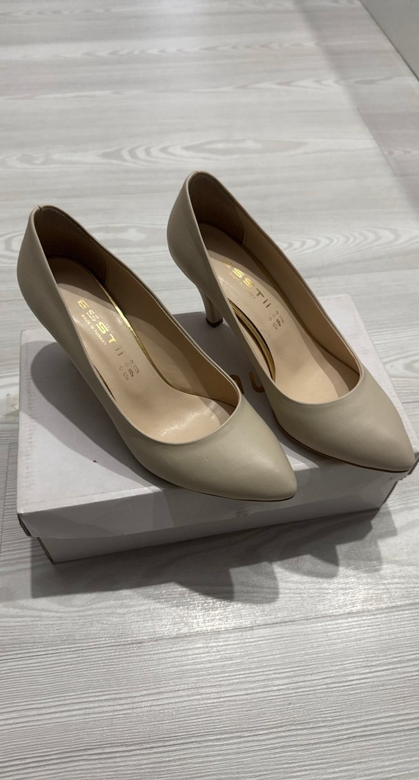 Bej Kadın Stiletto Topuklu Klasik Ayakkabı - Görsel 2