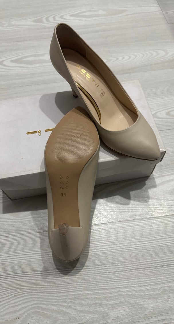 Bej Kadın Stiletto Topuklu Klasik Ayakkabı - Görsel 3