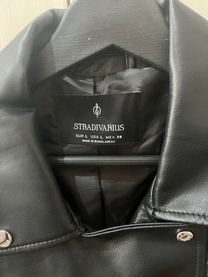 Kemerli Siyah Deri Biker Ceket - Görsel 2