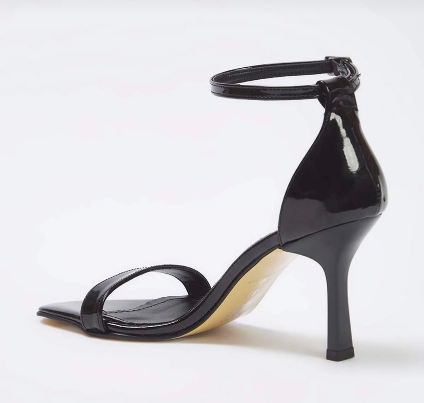 Siyah Rugan Tokalı İnce Topuklu Kadın Ayakkabı - Görsel 3