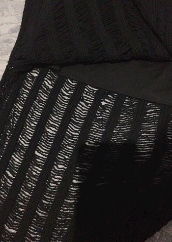 Siyah Örgü Kadın Uzun Etek - Görsel 5