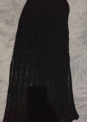 Siyah Örgü Kadın Uzun Etek - Görsel 2